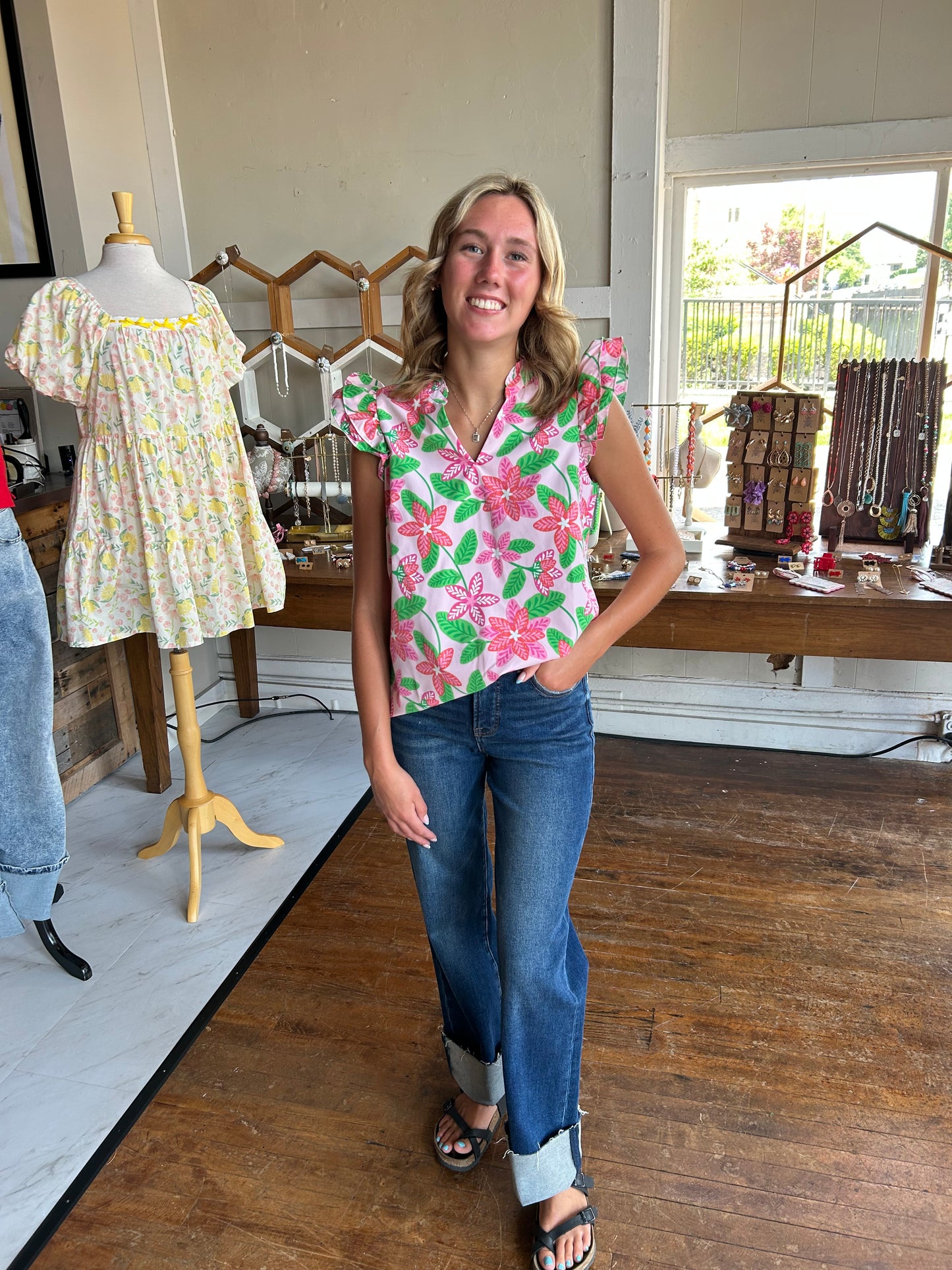 Leigh Top | Island Muse Pink - Mary Square