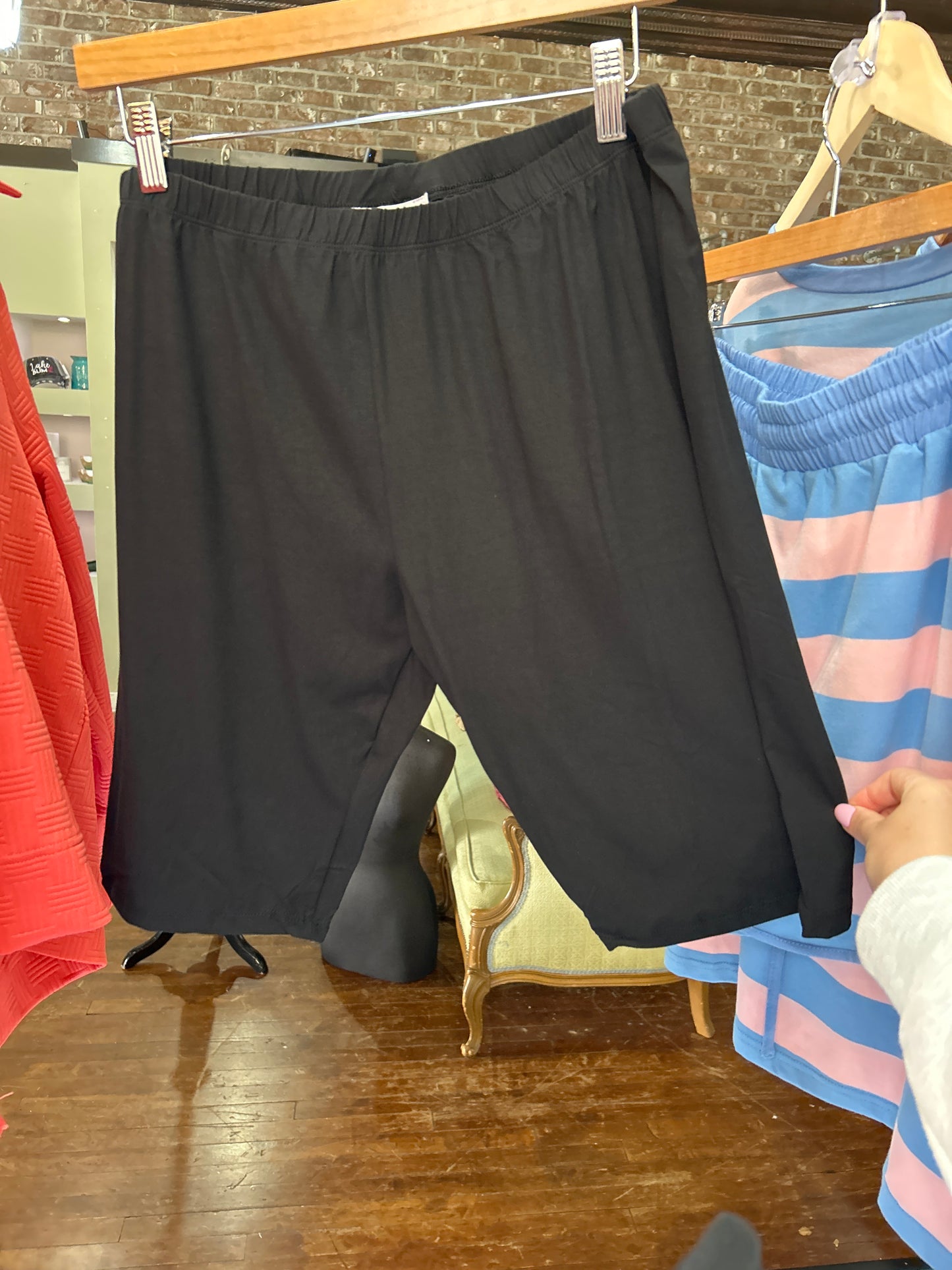Solid Basic Bike Shorts - Black - Plus