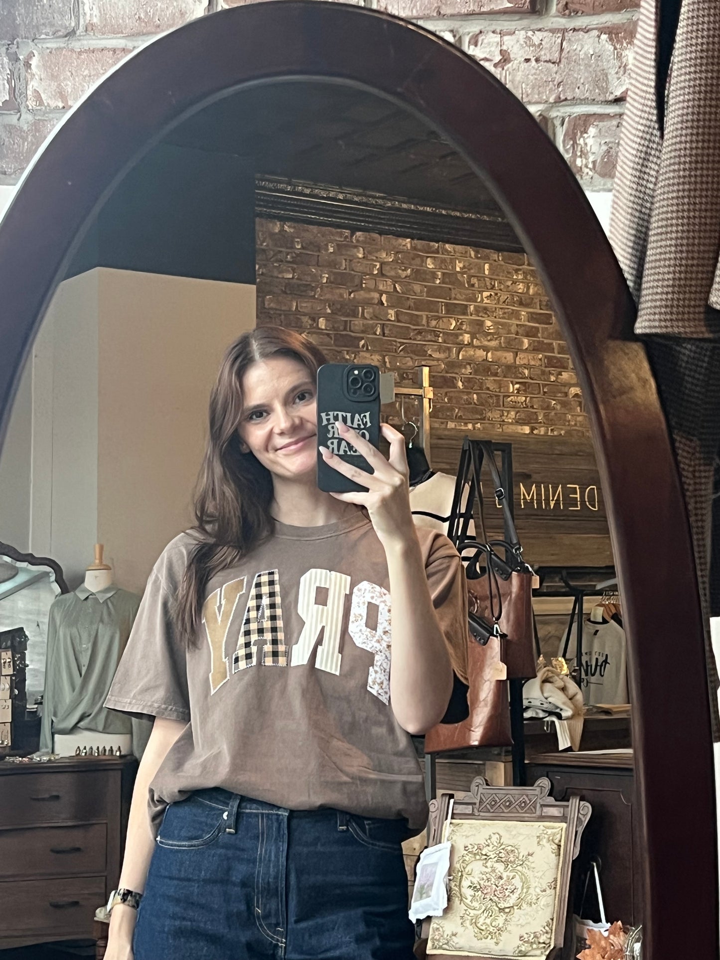 Patchwork Pray Crewneck