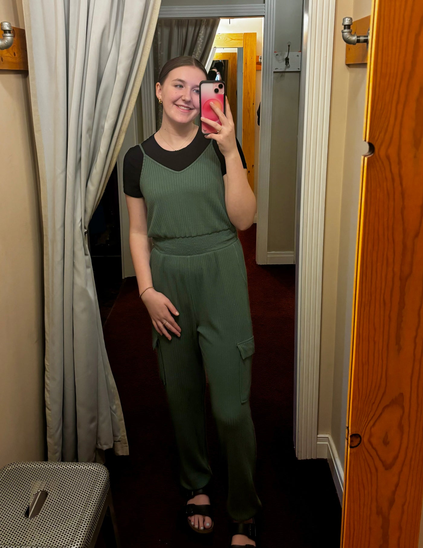 Green Ribbed Jumpsuit
