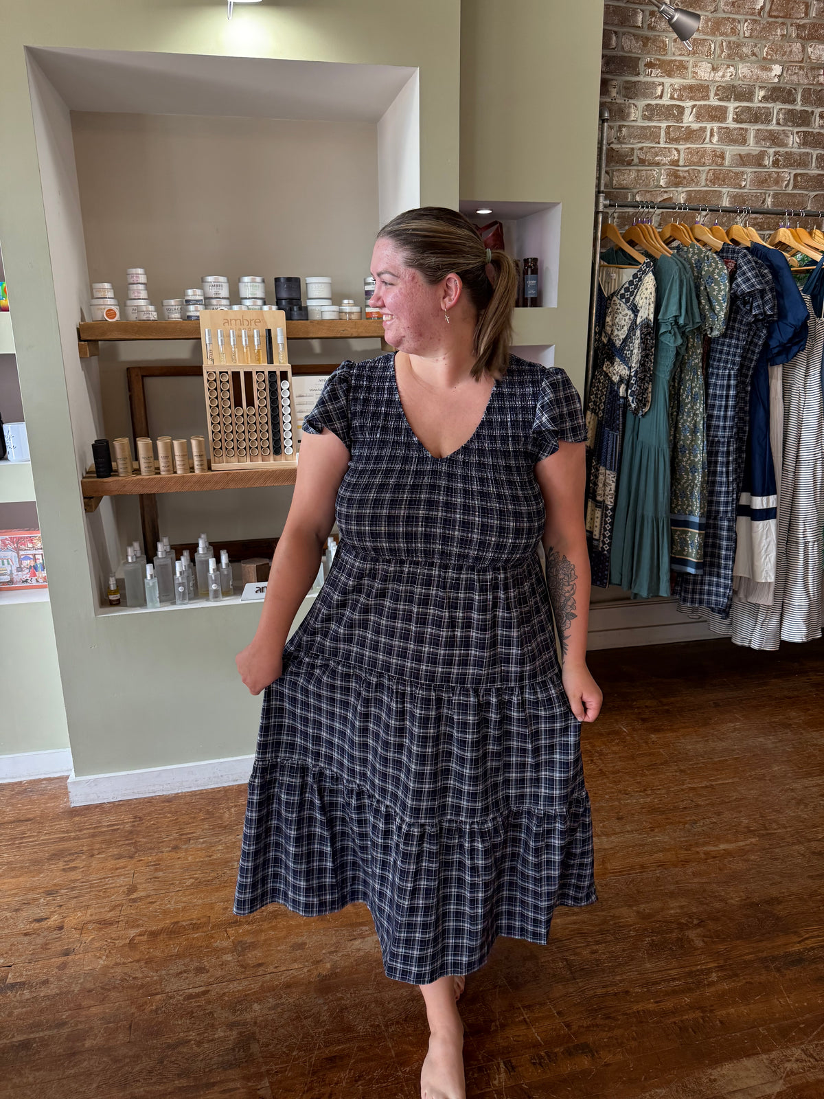 Isla Dress - Plus - Navy