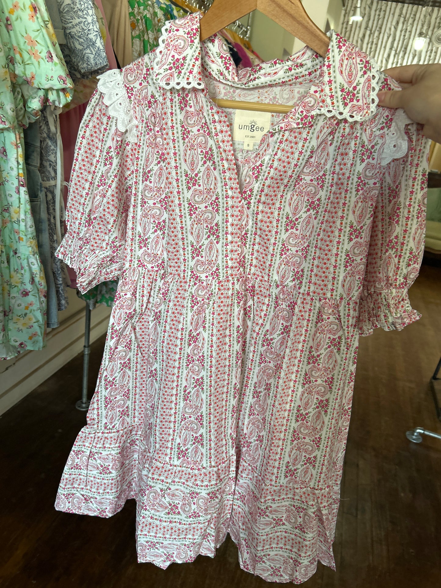 Vintage Charm Babydoll Dress - Pink