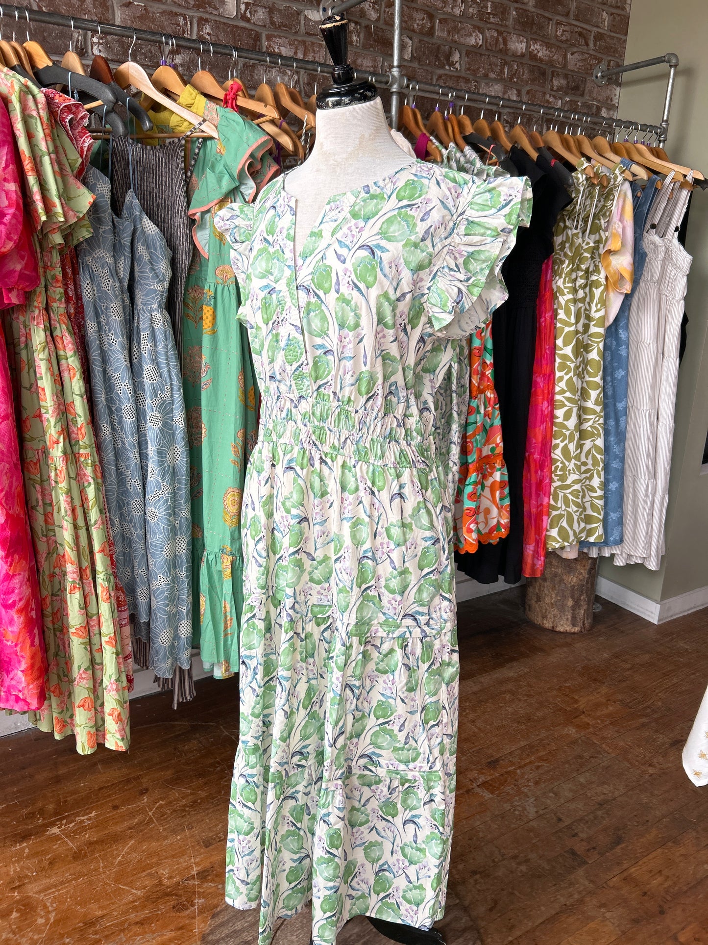 Green Tulip Maxi Dress - Plus