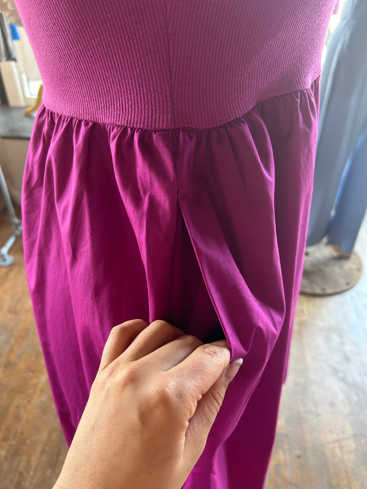 Magenta Dress with Pockets - Zenana