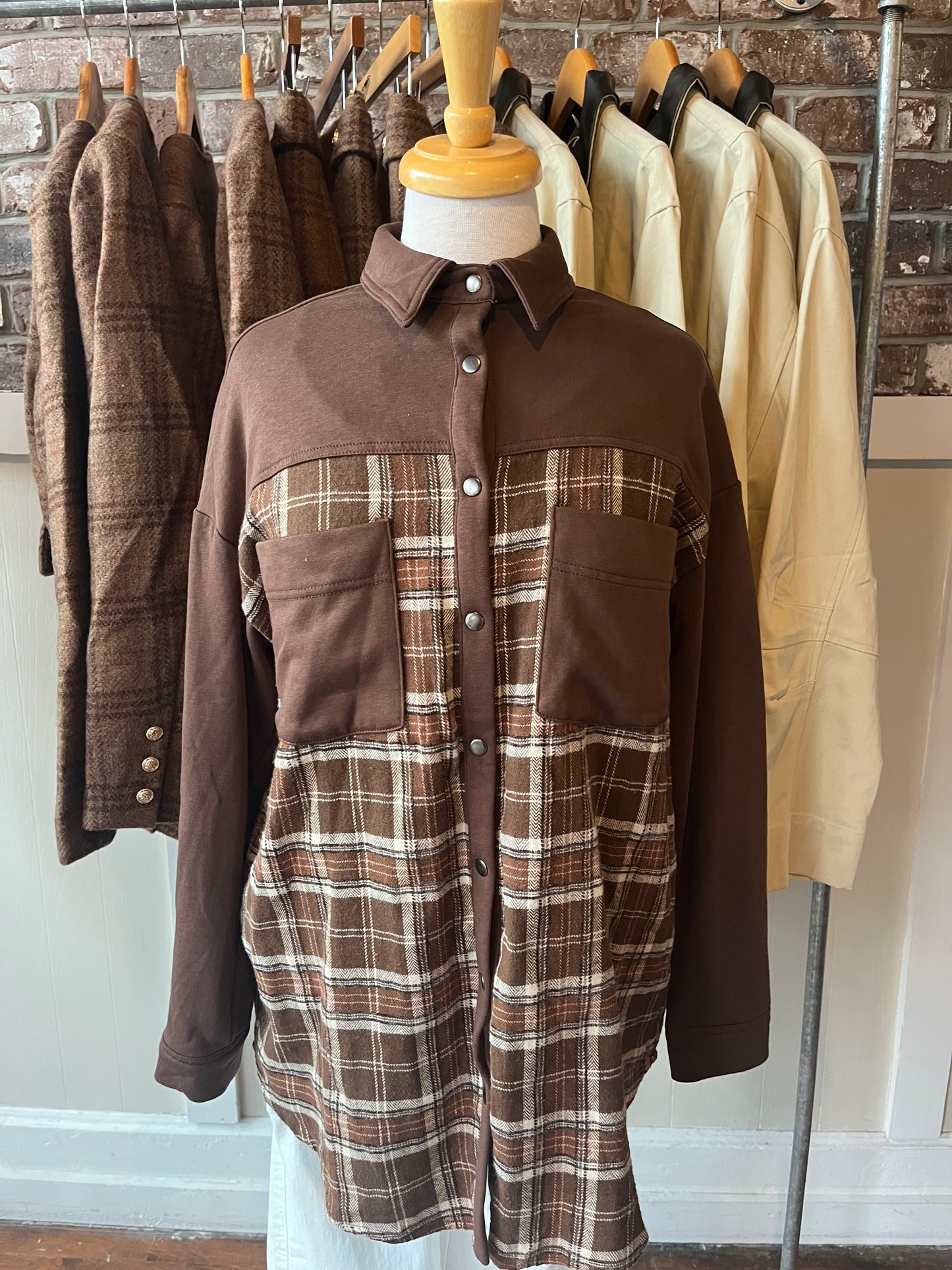 Brown Plaid Shacket