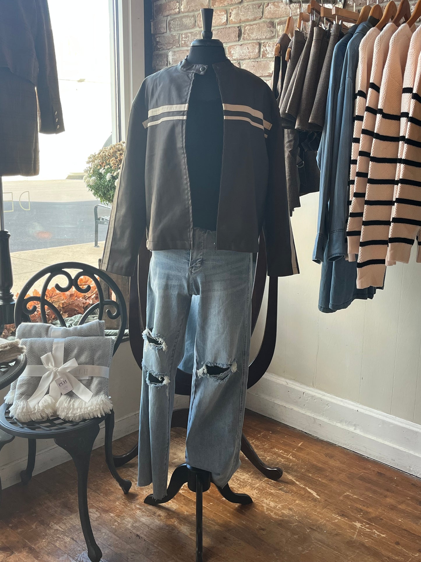 Long Sleeve Faux Leather Jacket