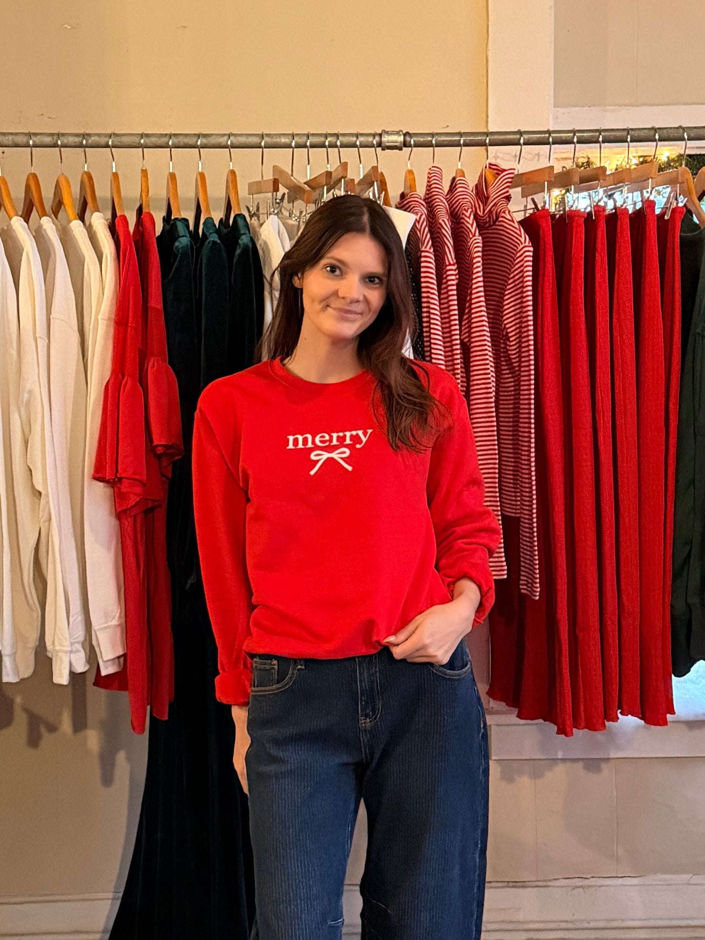 Merry Bow Christmas Crewneck
