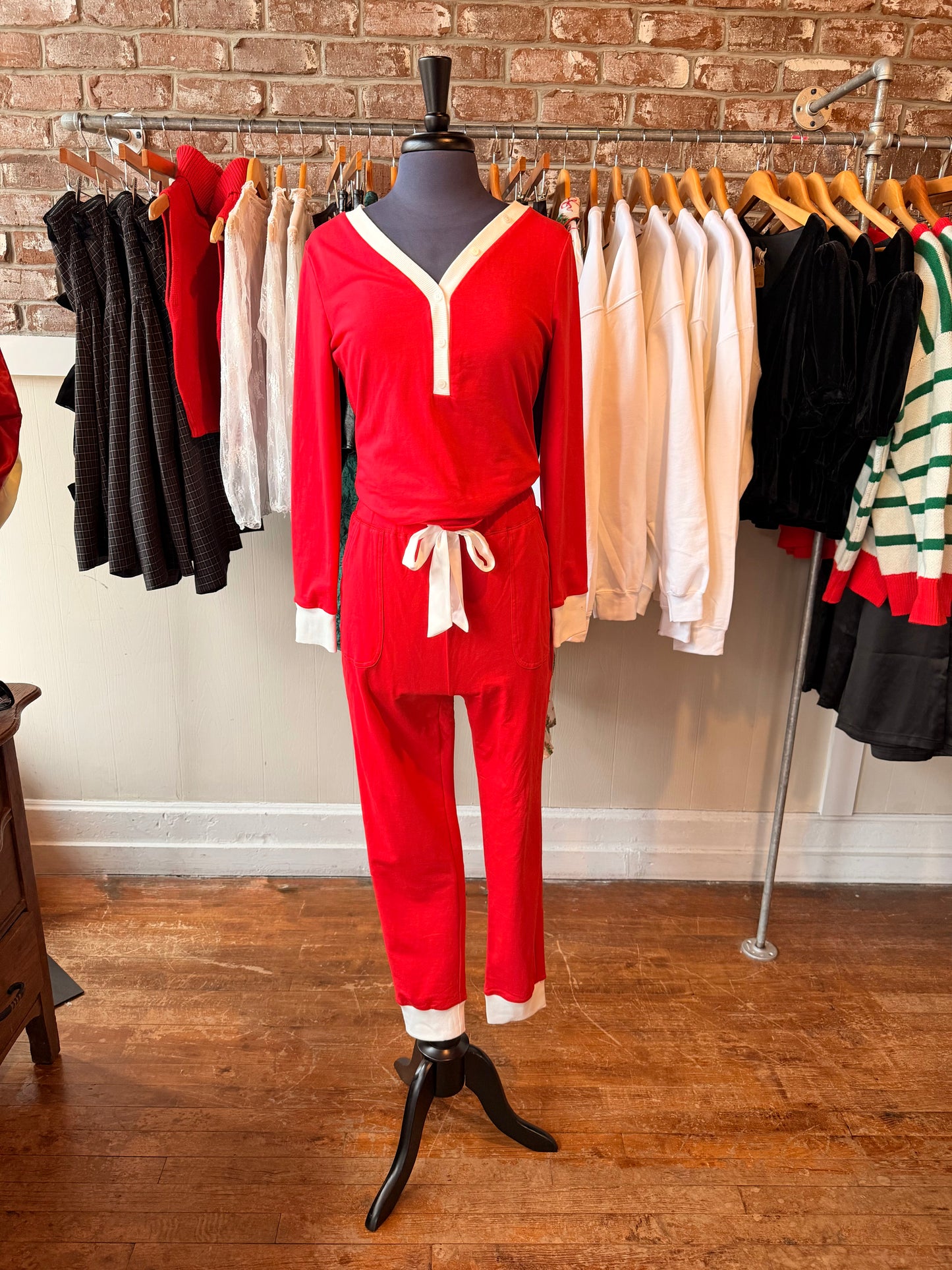 Red & White Pajama Set