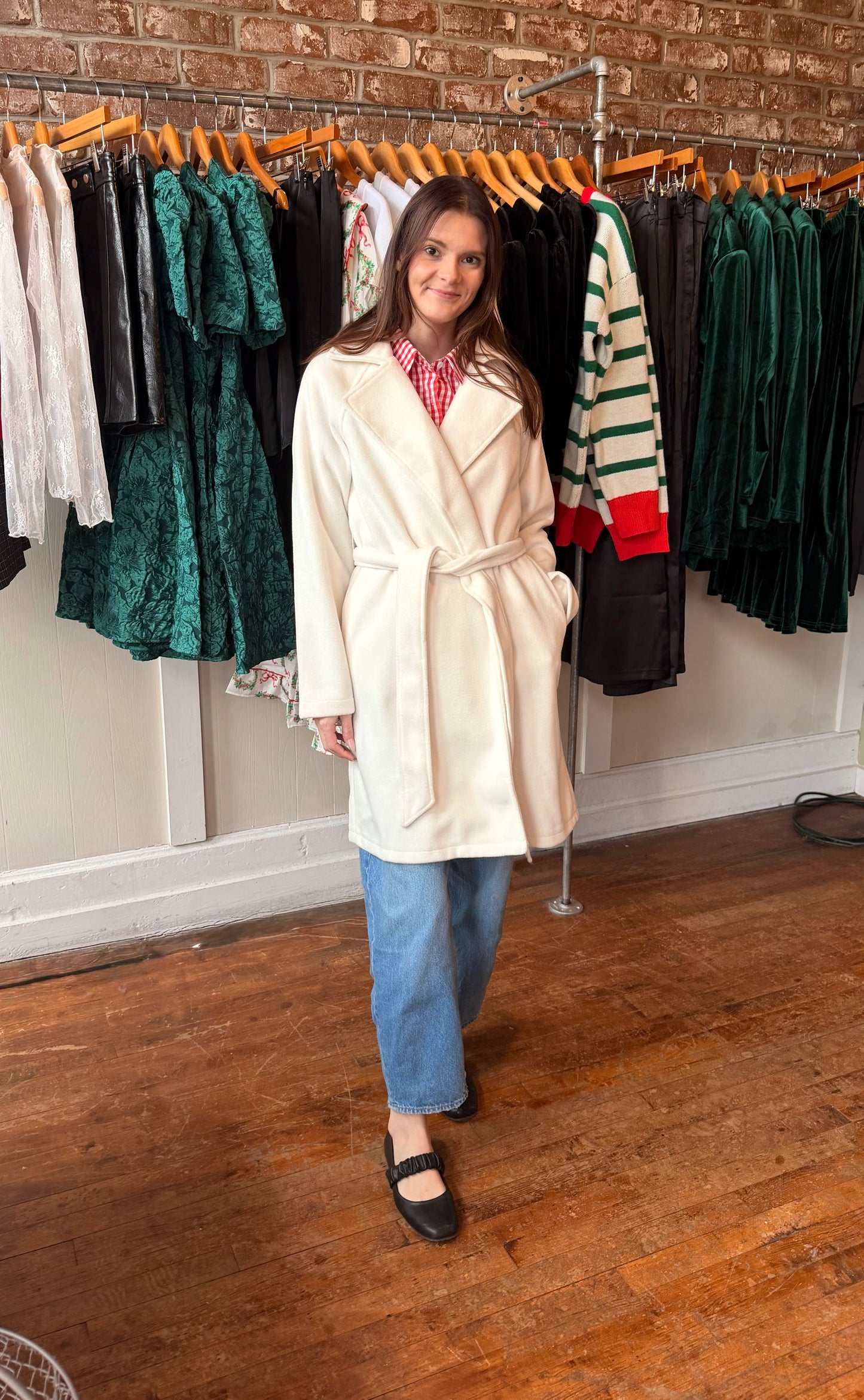 White Jacket with Waist Tie