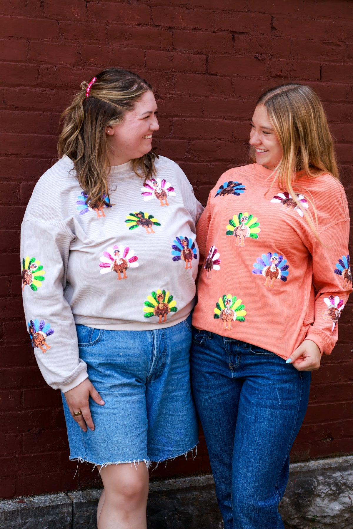 Taupe Sequin Turkey Pullover