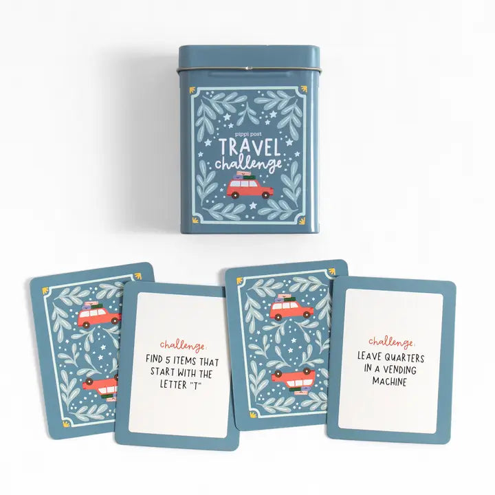 Travel Challenge Game - Deck of Cards + Storage Tin