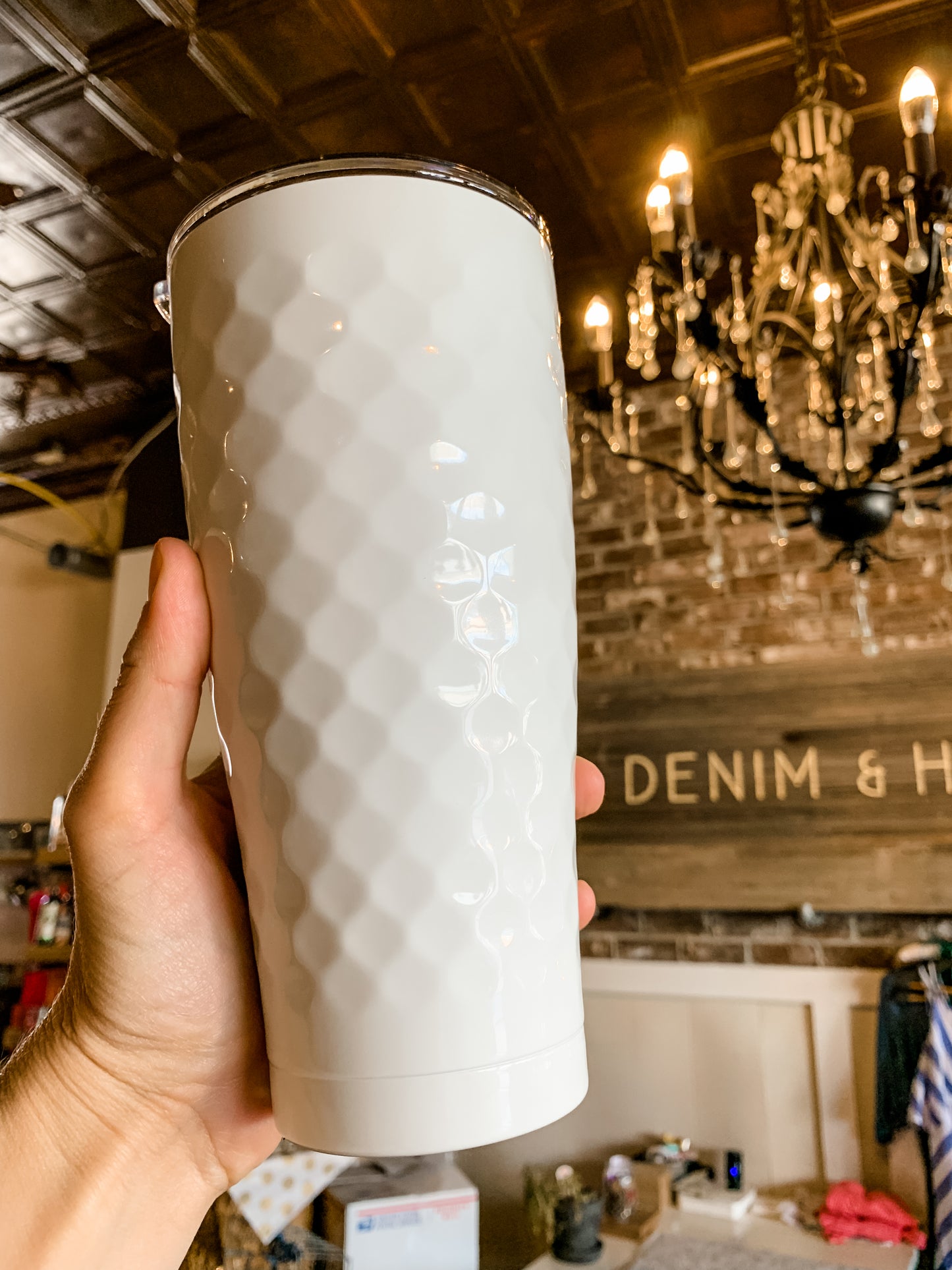 30oz Dimpled Golf Tumbler with Lid