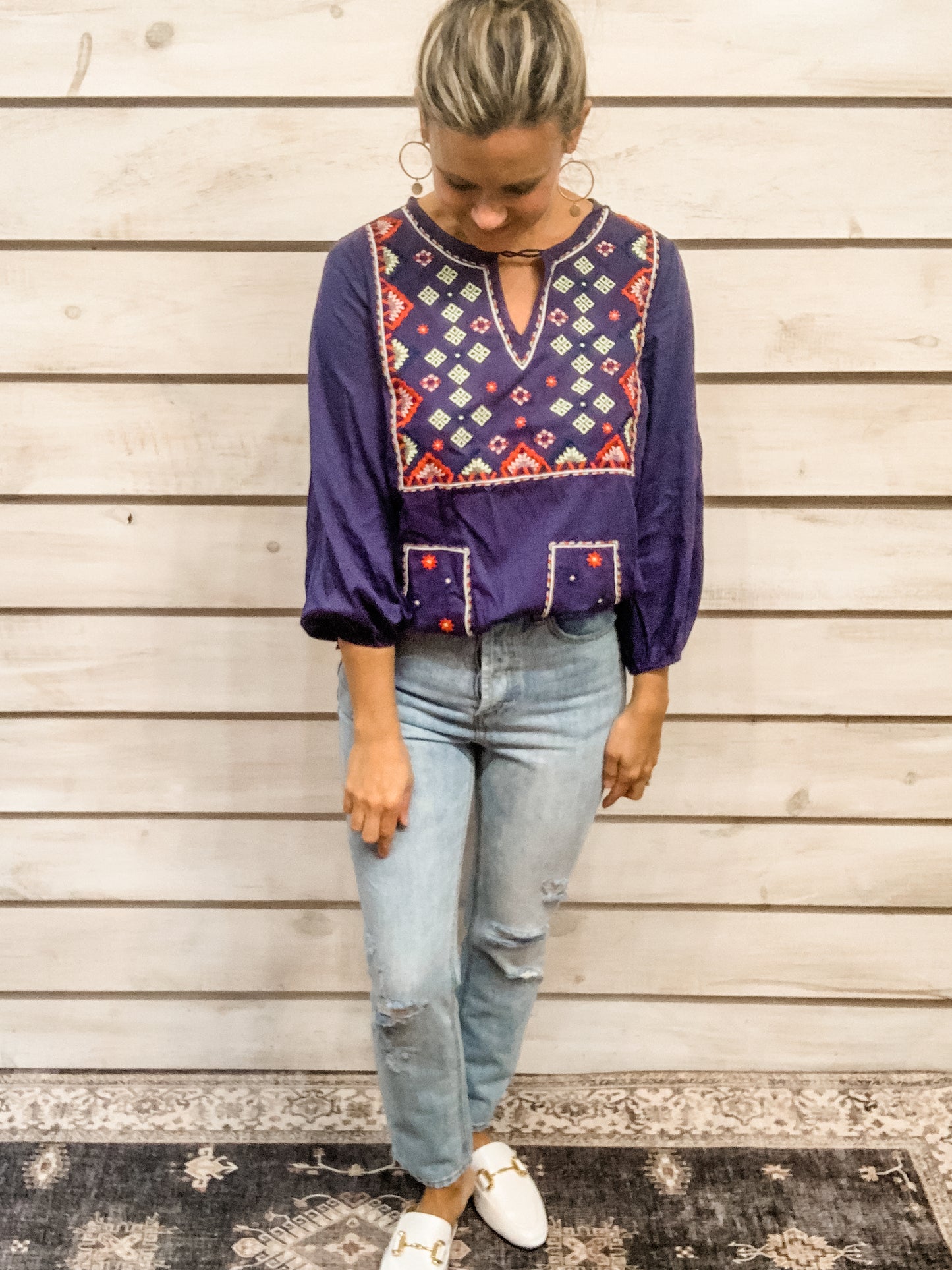 Distressed Light Denim High Rise Jeans