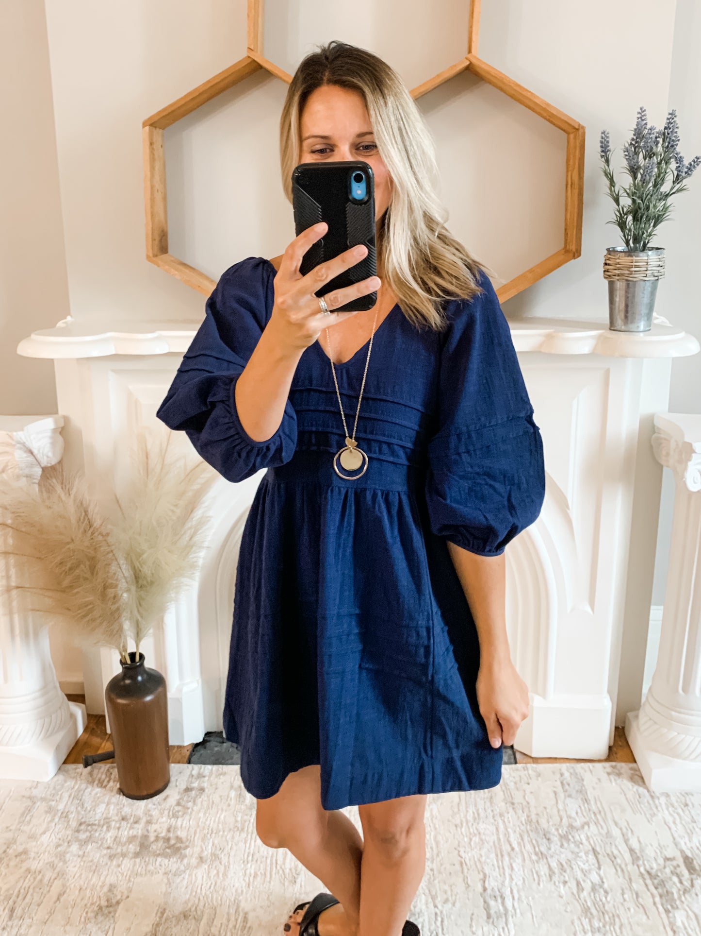 Navy Tiered Dress