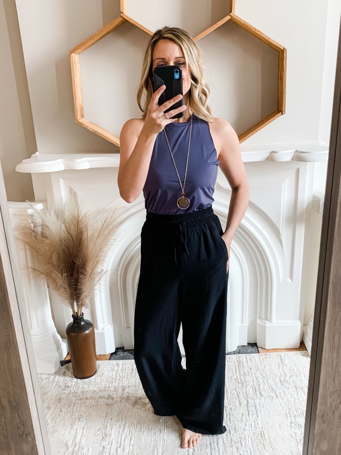 Blue Twist Back Tank