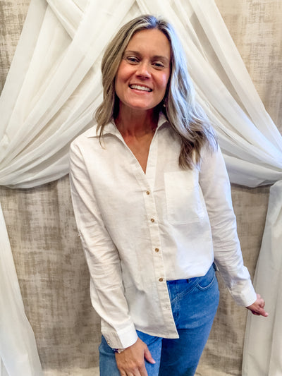 Ivory Button Top