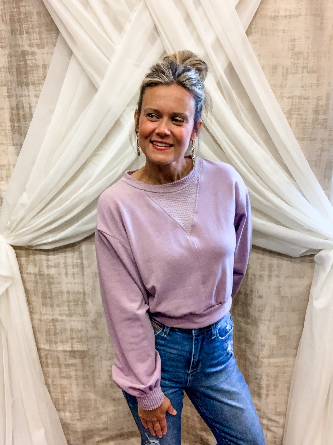 Lavender Super Soft Top with Textured Details