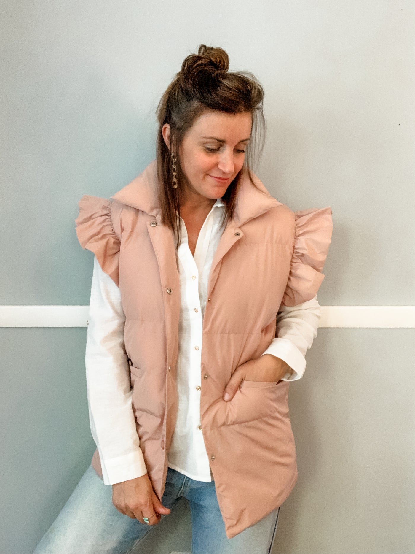 Blush Ruffle Vest