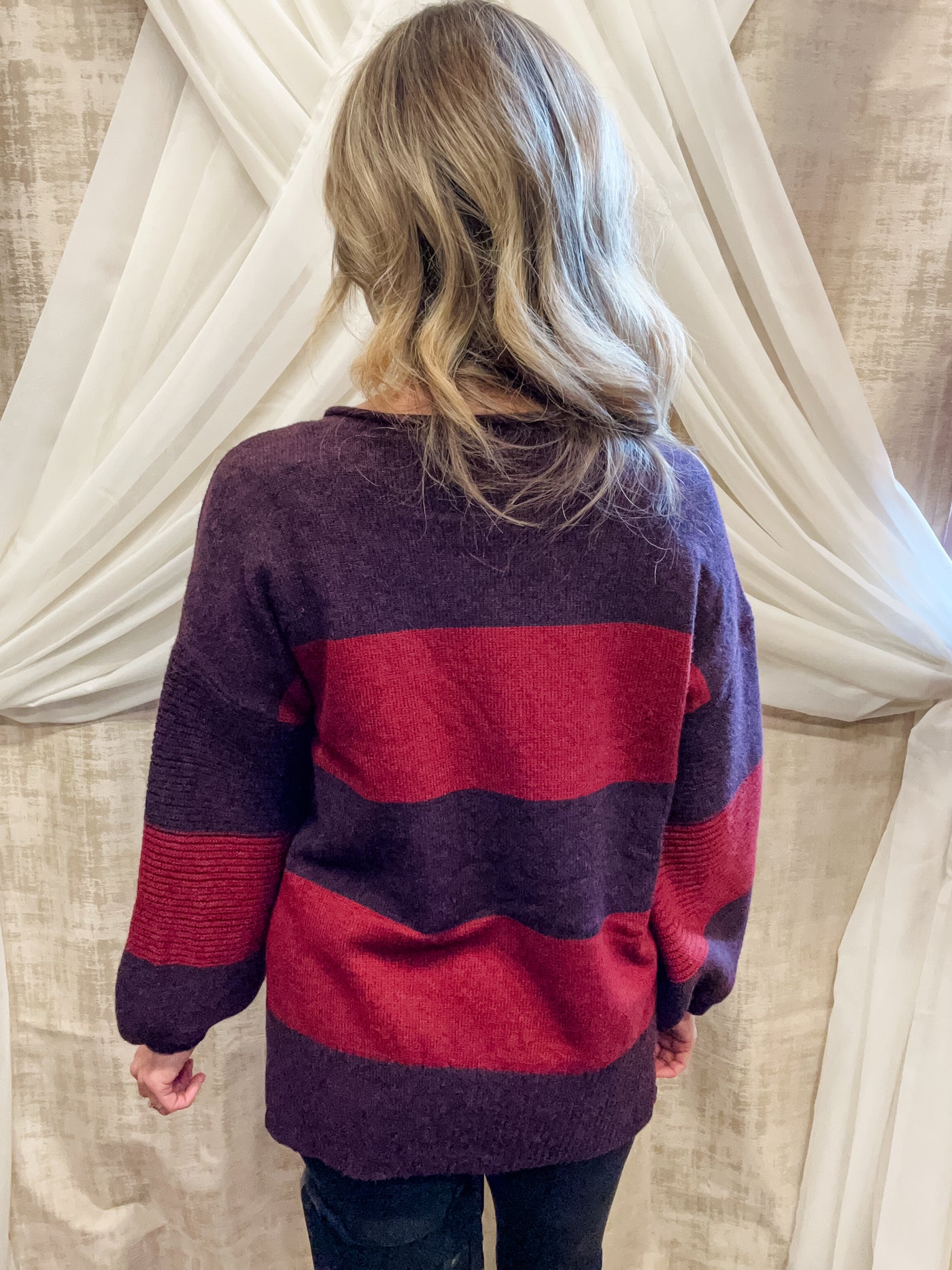 Striped Burgundy Sweater