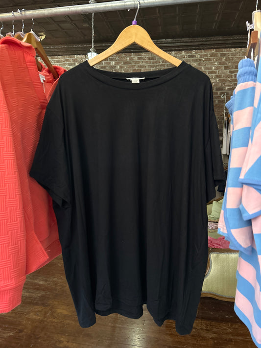 Loose Fit Top - Black - Plus