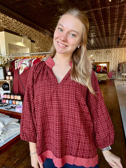 Callahan Top - Burgundy - S-2XL