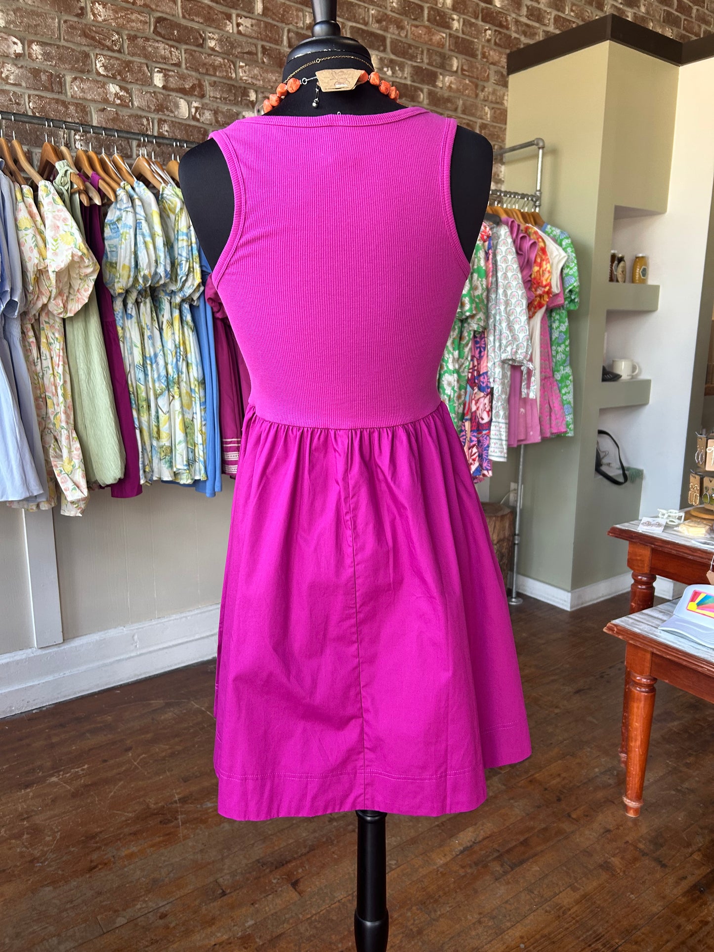 Magenta Dress with Pockets - Zenana