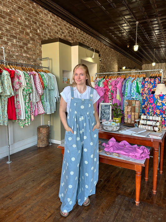Wren Polka Dot Overalls