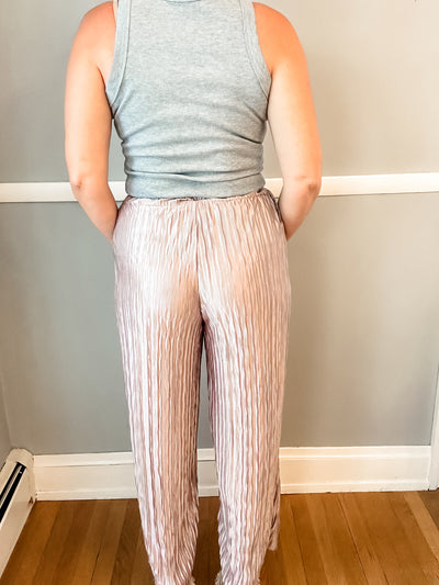 Lavender Taupe Textured Pants