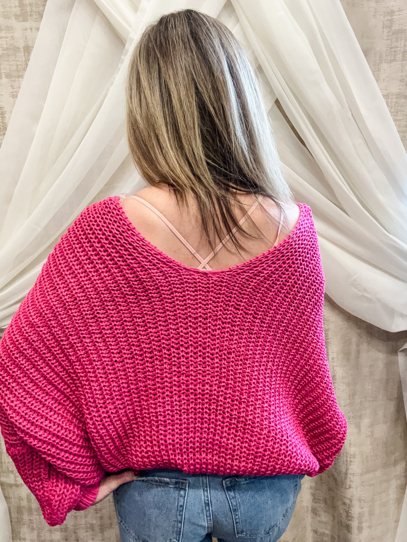 Pink Cable Sweater