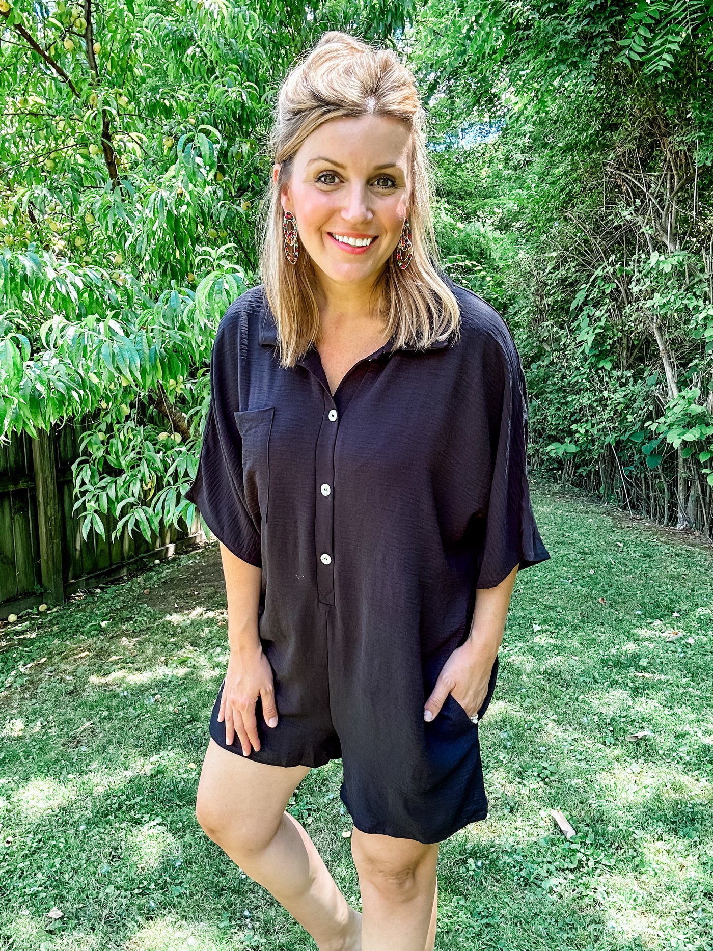 Black Collared Romper