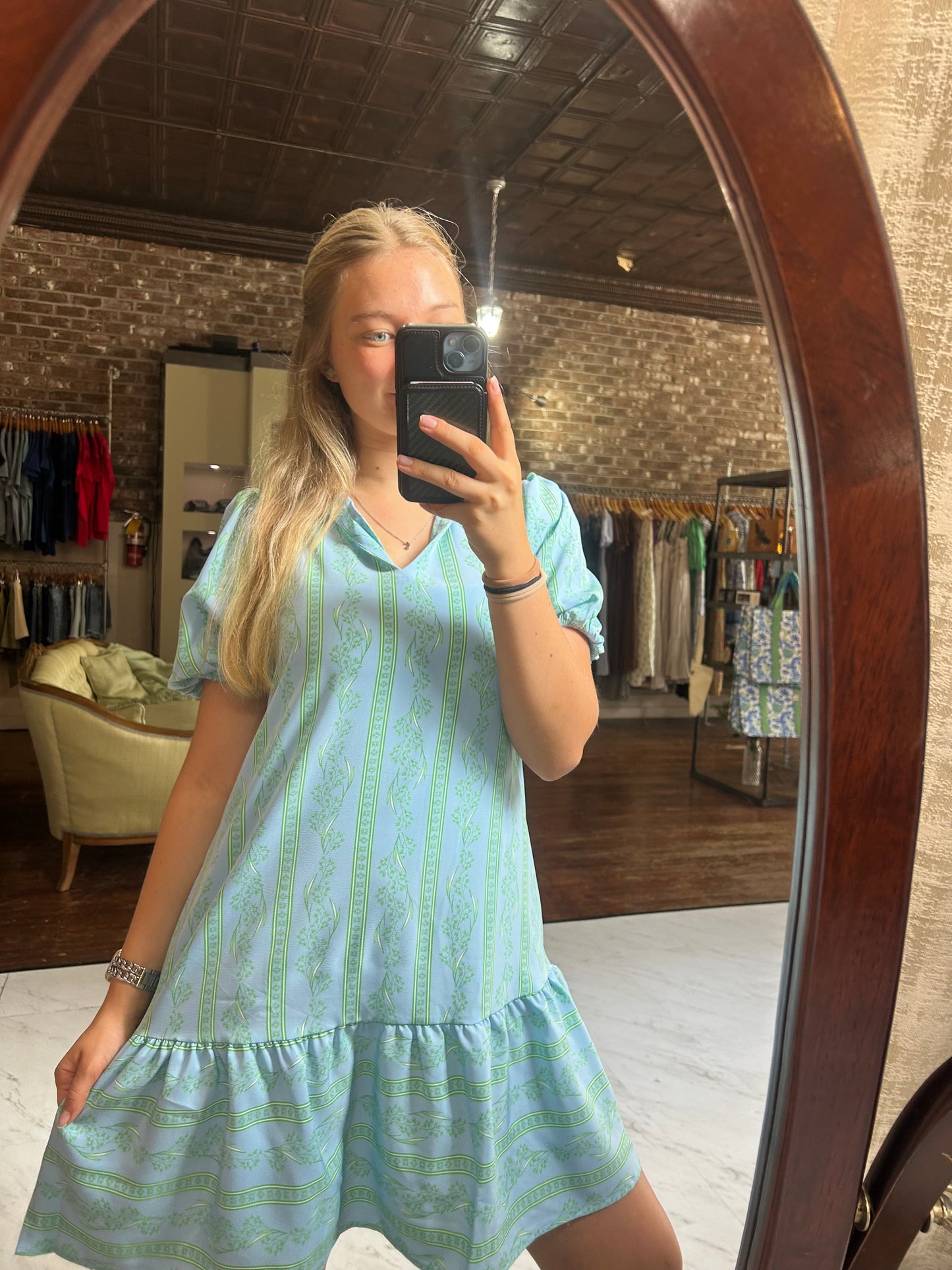 Nancy Dress | Garden Lace Green