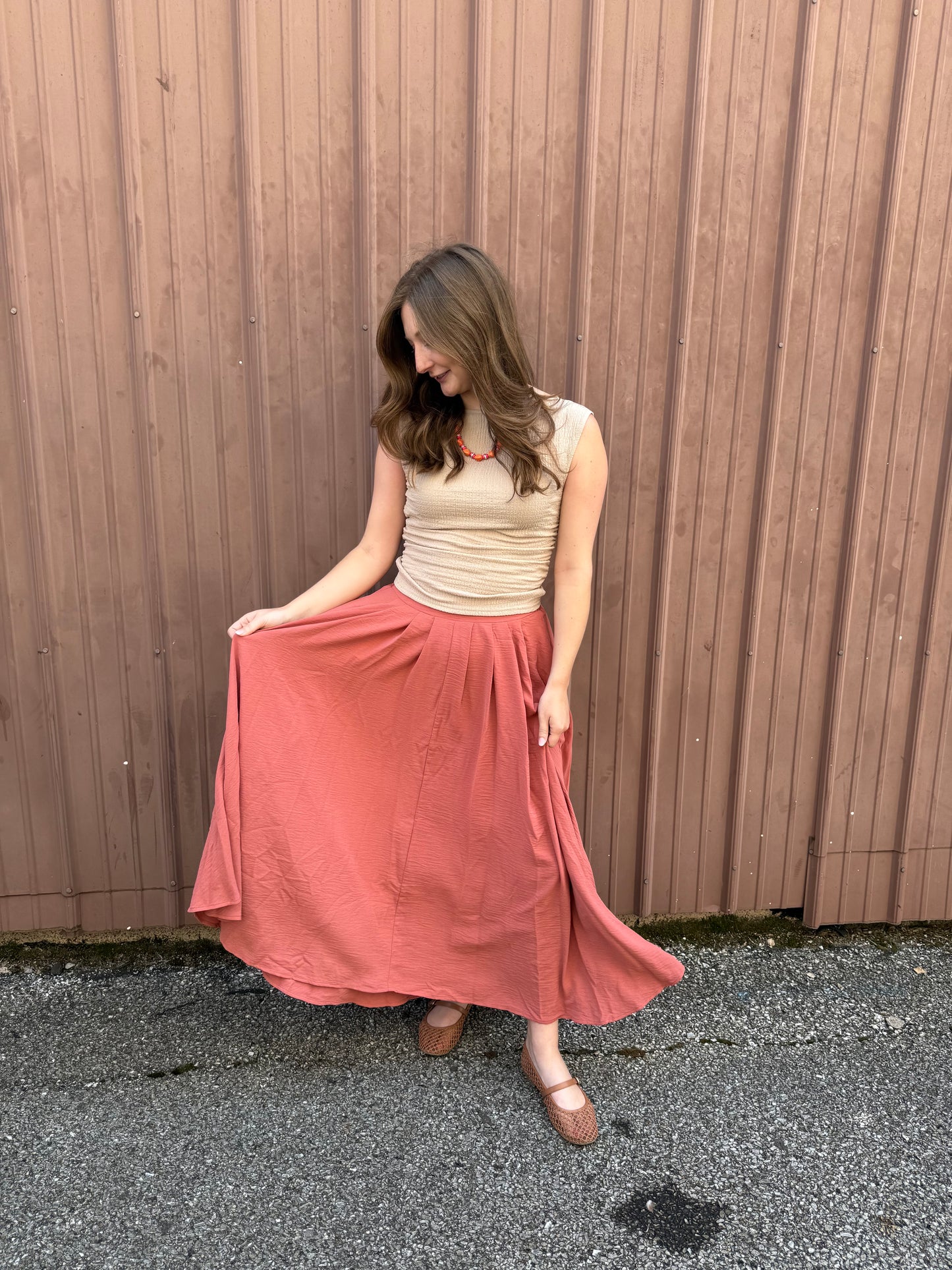 Sienna Ruched Tank Top - Taupe
