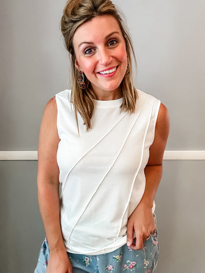 White Tank with Front Detailing