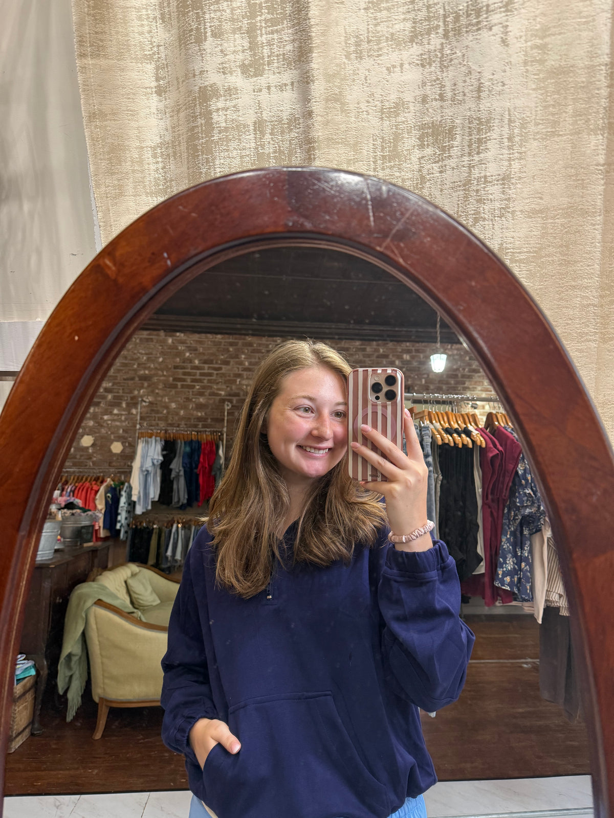 Luxeknit Half-Zip Pullover Sweatshirt - Navy