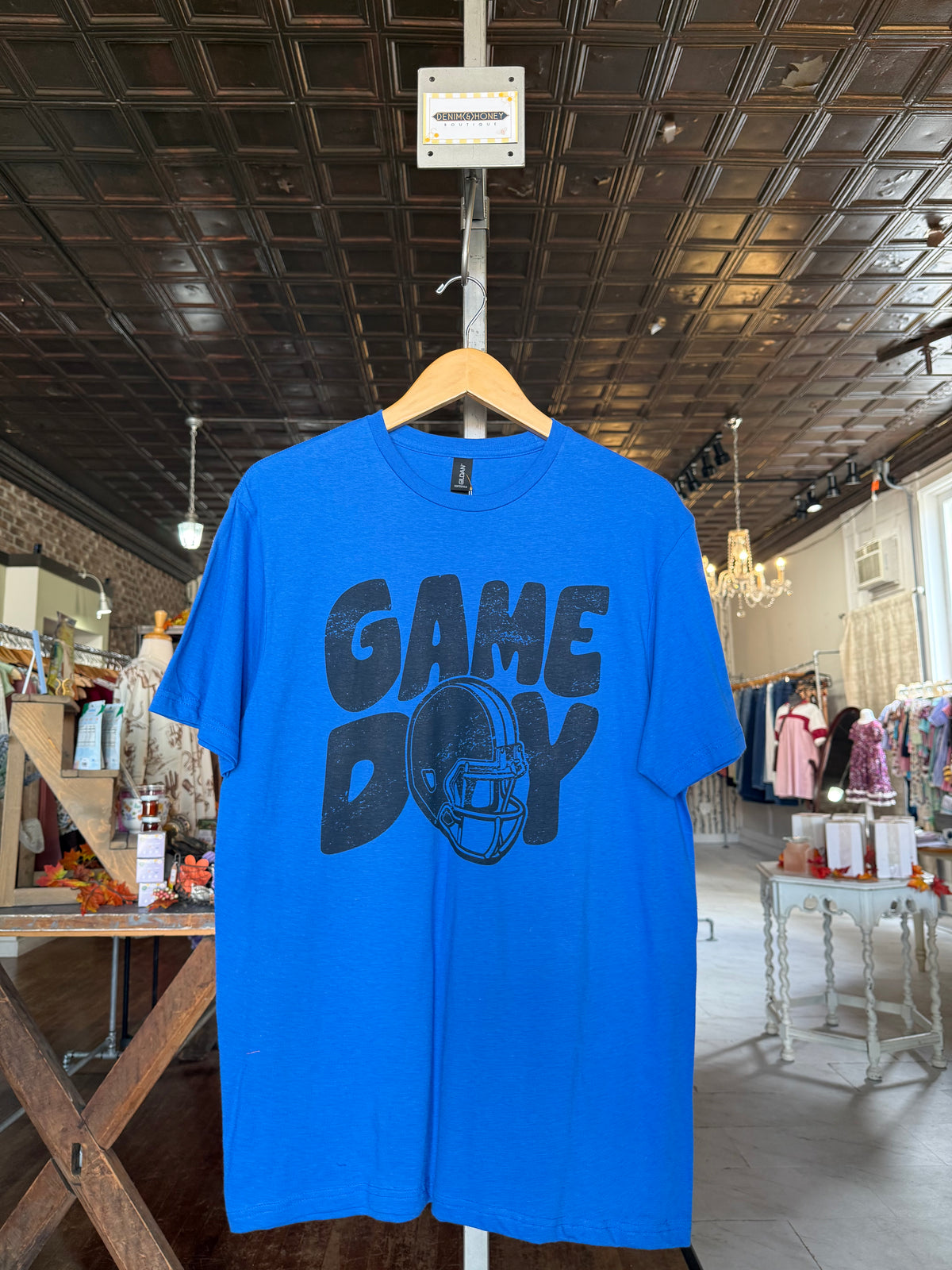 Game Day Blue Football Tee