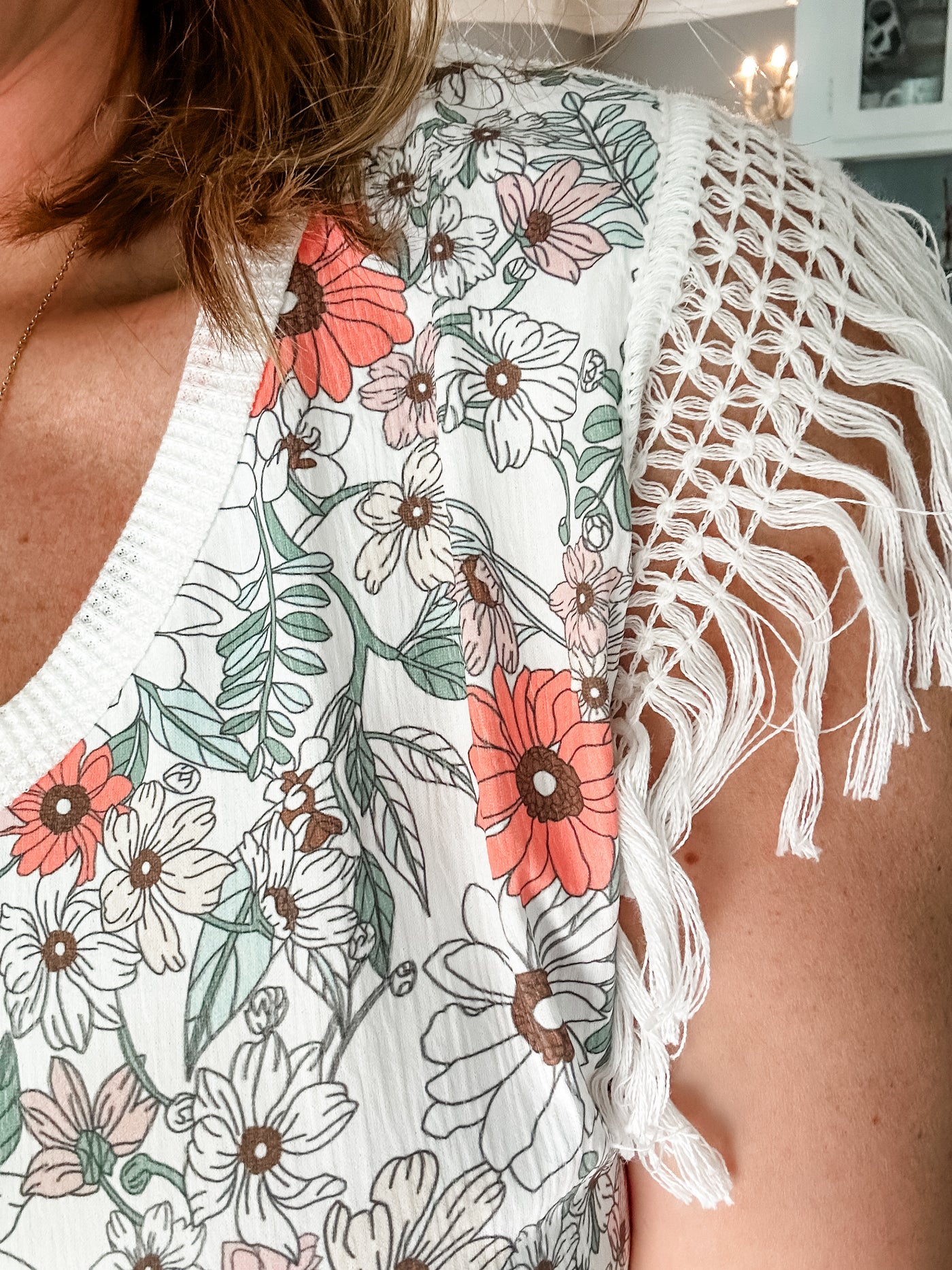 Floral Fringe Top