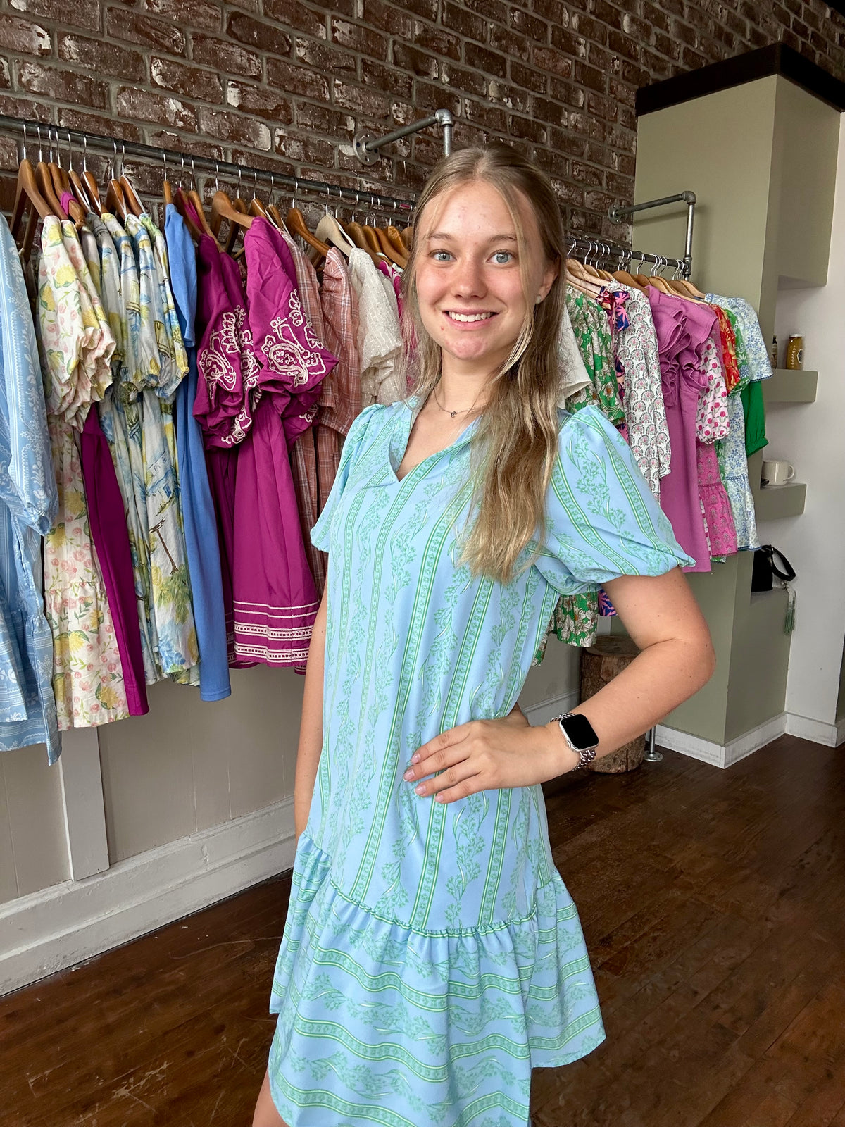 Nancy Dress | Garden Lace Green