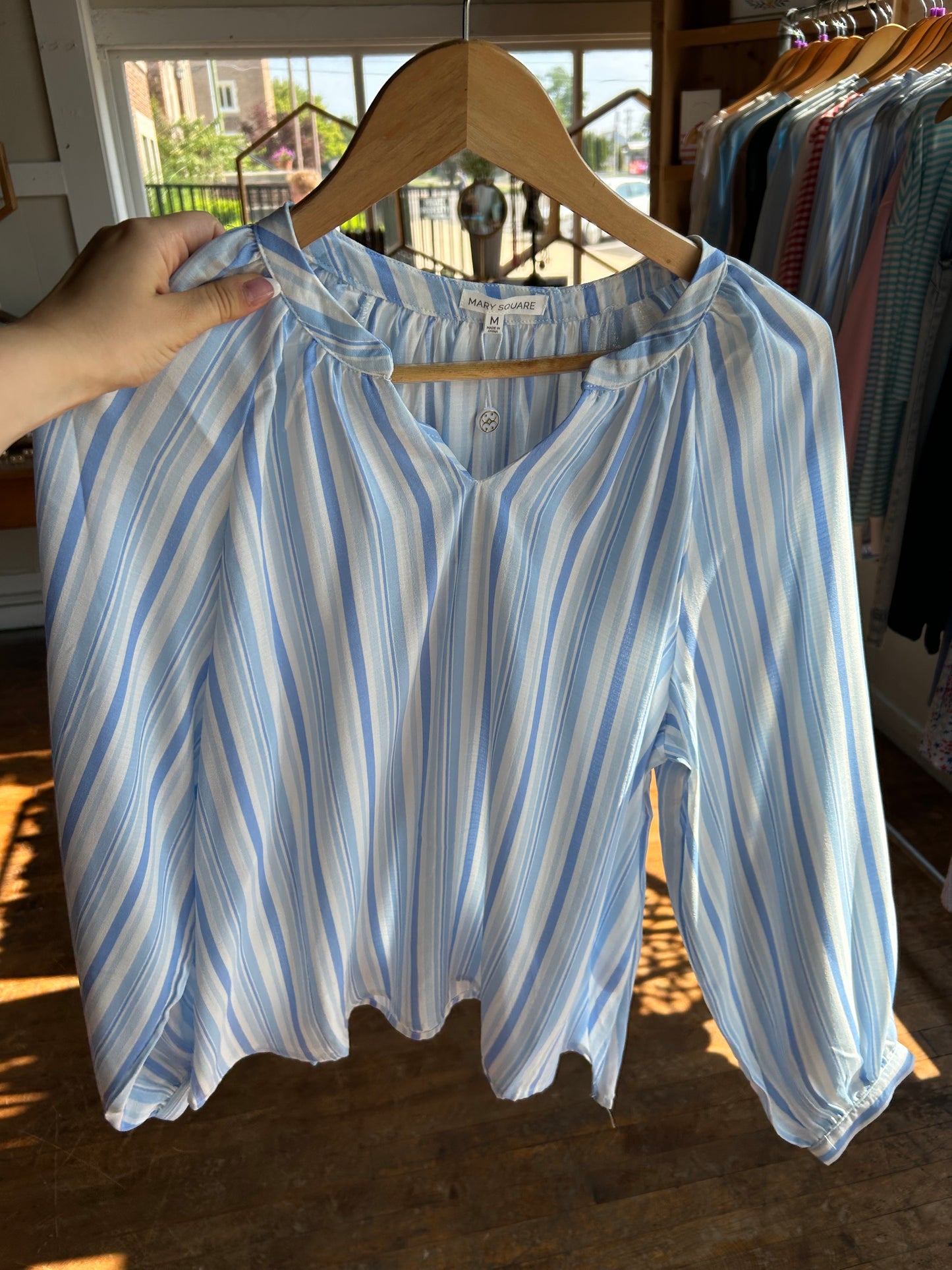 Scarlette Top | Harbor Lines Blue - Mary Square