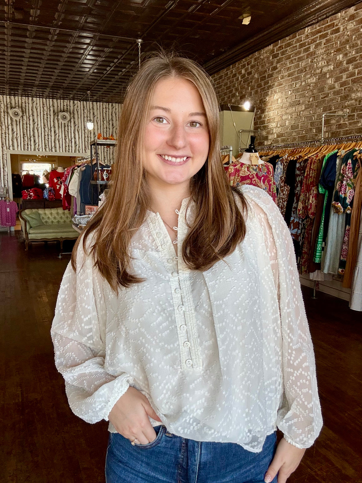 Brianna Top - Mary Square Marshmallow