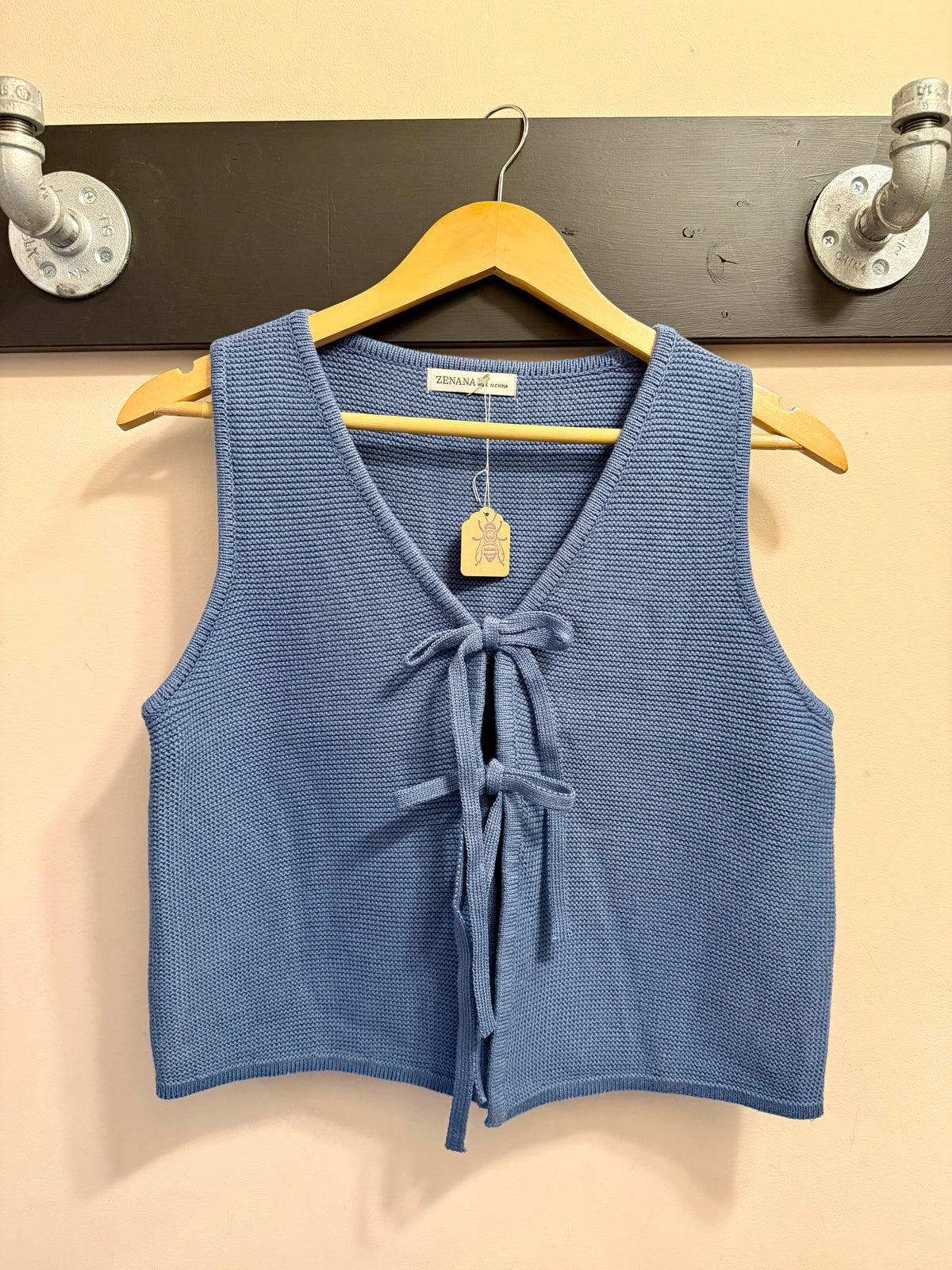 Sophia Sweater Vest - Dusty Blue