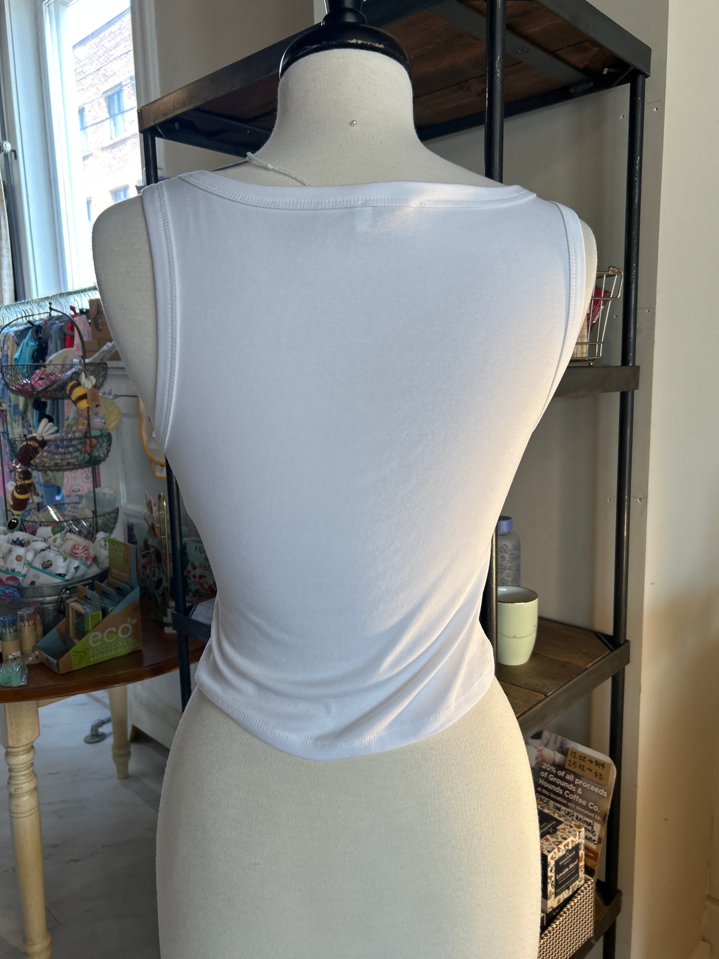 Stud Detail Asymmetrical Hem Knit Crop Top - White
