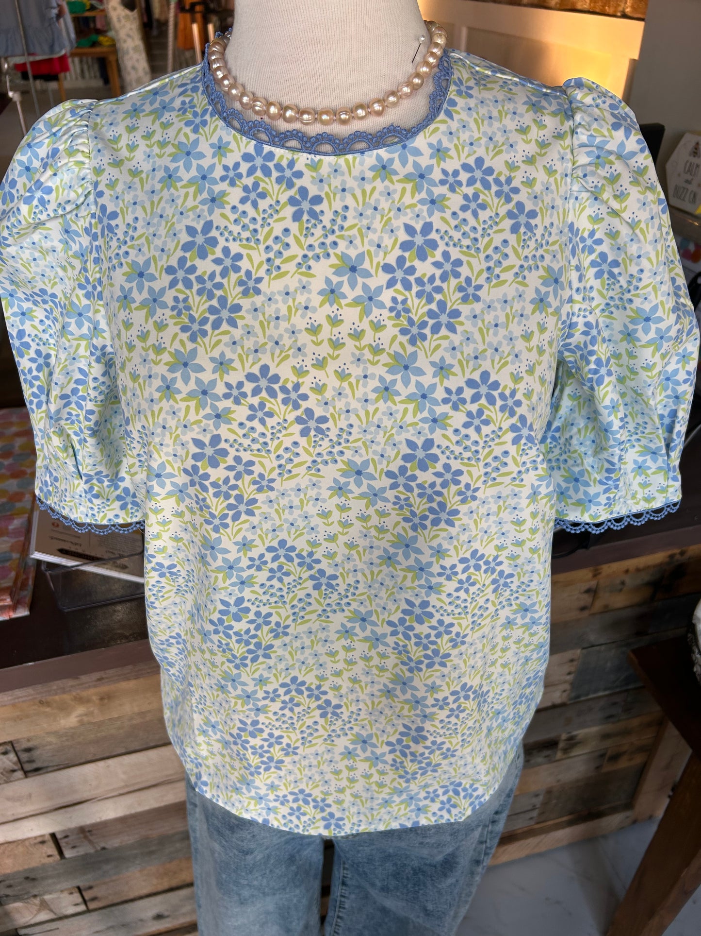 Thea Top | Larkspur Fields Blue