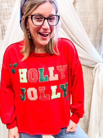 Holly Jolly Patch Pullover