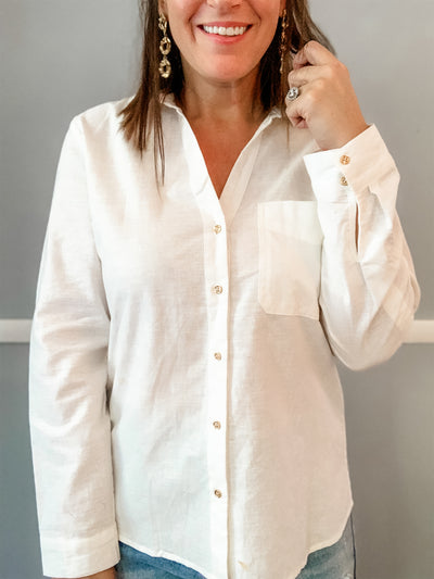 Ivory Button Top
