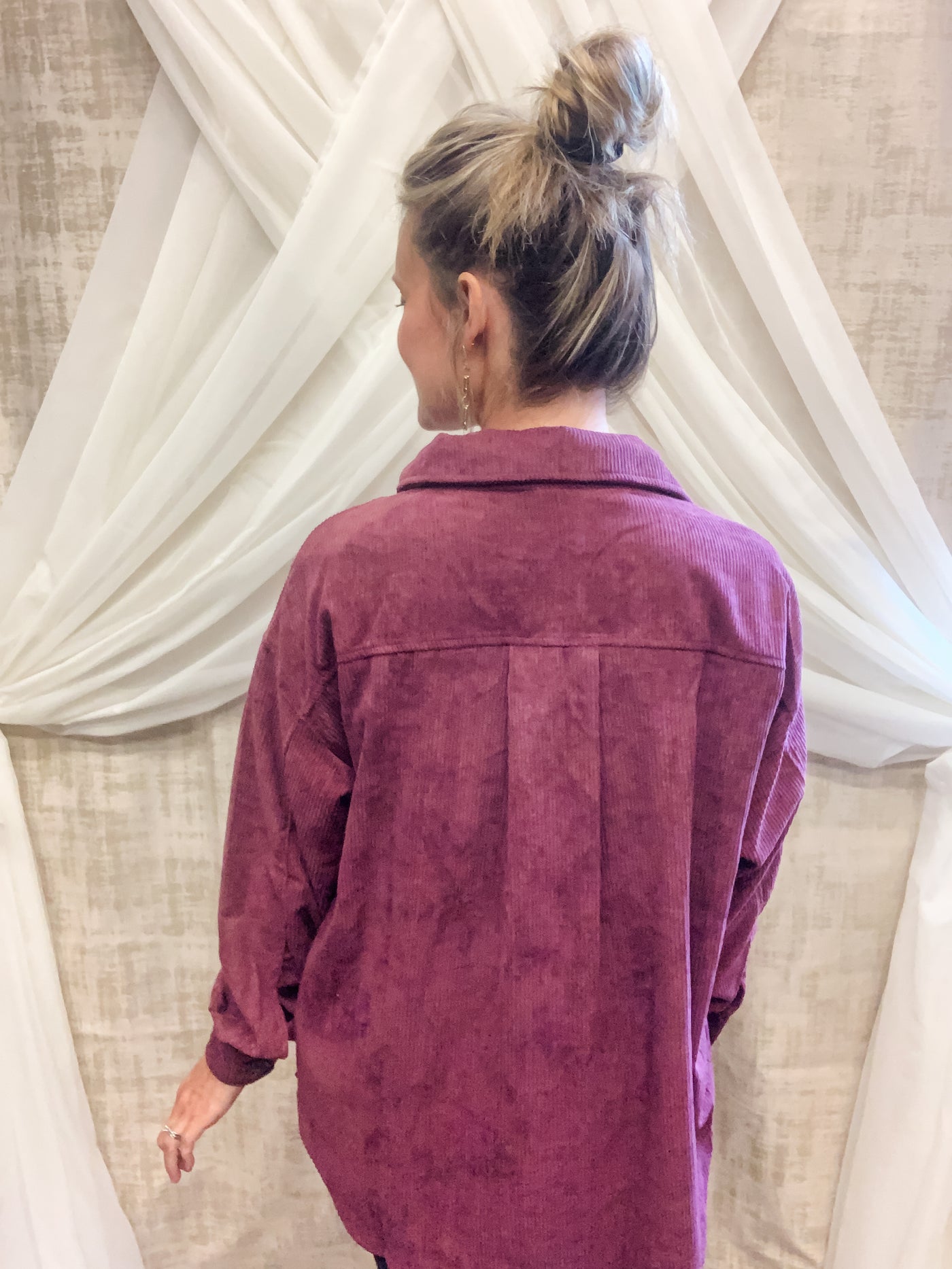 Eggplant Corduroy Shacket