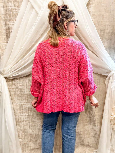 Fuchsia Cozy Knit Sweater