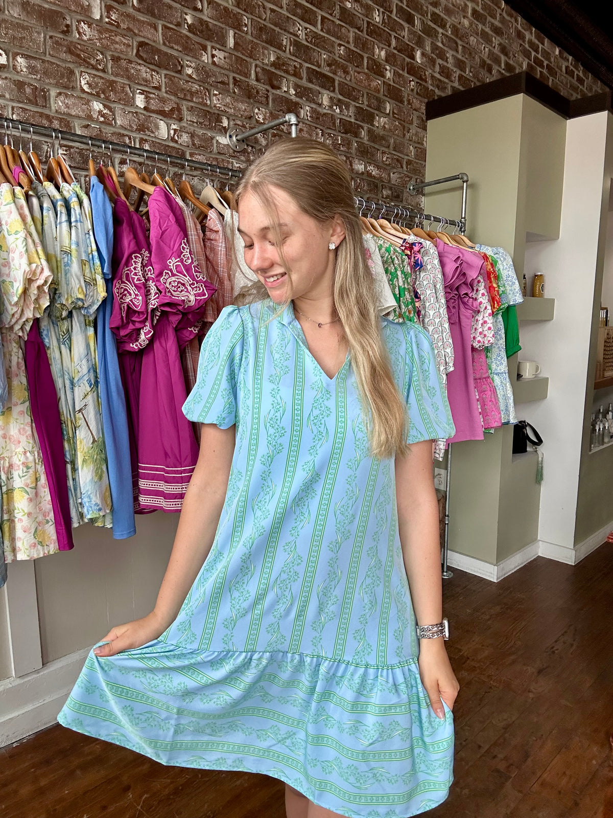 Nancy Dress | Garden Lace Green