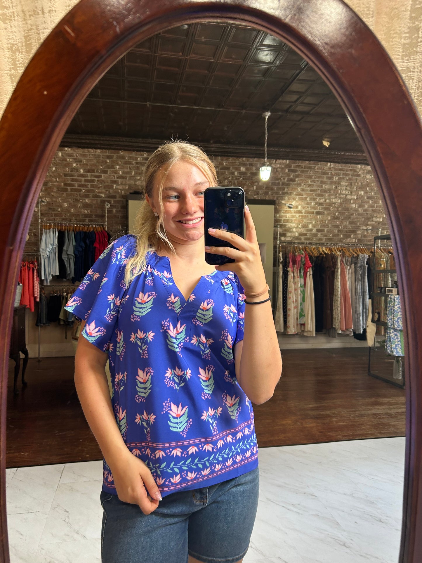 Lori Top | Petal Keepsake Blue