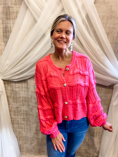Pink Sweater Cardigan