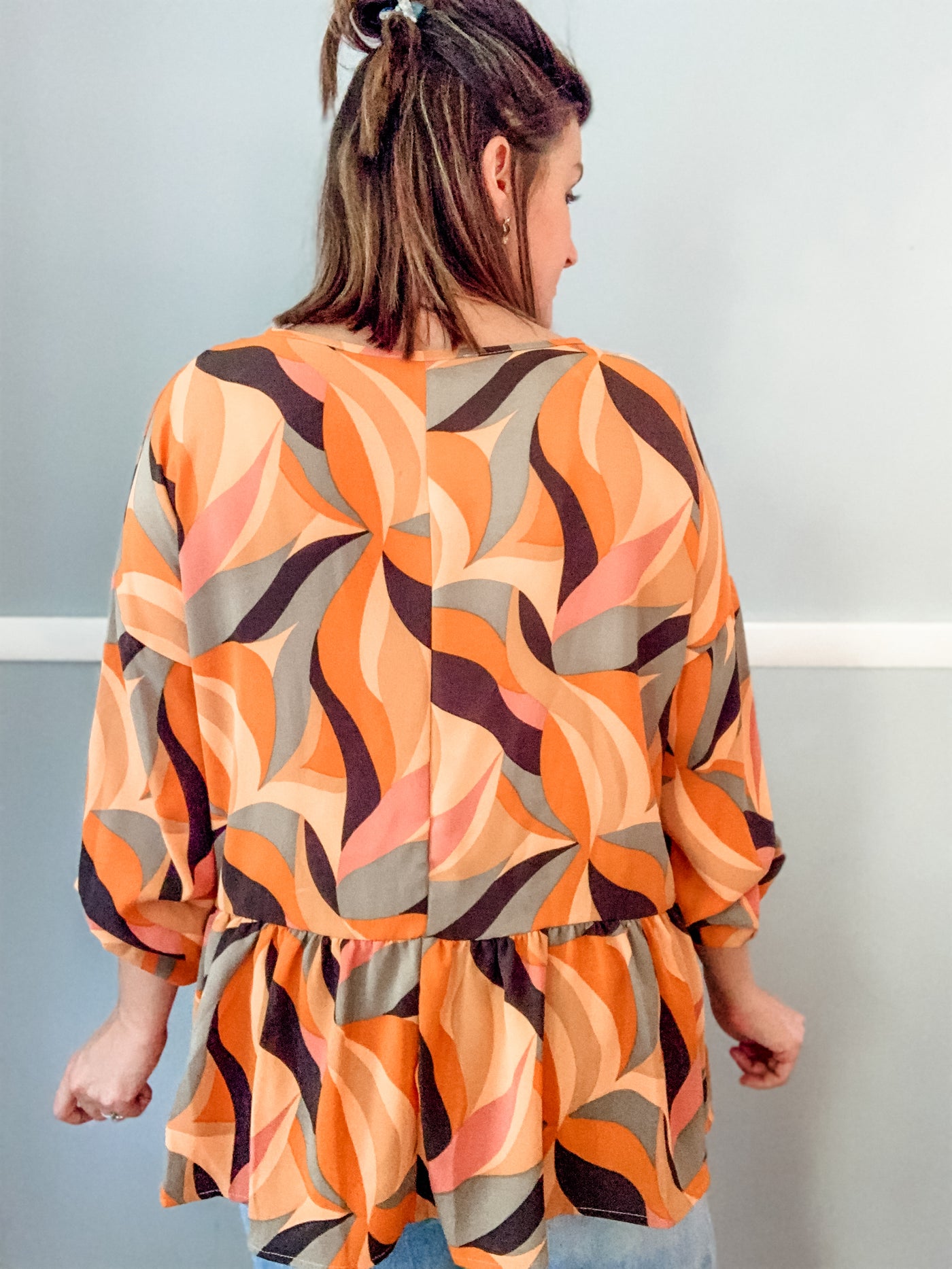 Rust Color Splash Boho Top